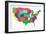 Toy Bricks American Map-nmcandre-Framed Art Print