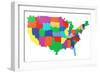 Toy Bricks American Map-nmcandre-Framed Art Print