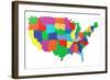 Toy Bricks American Map-nmcandre-Framed Art Print