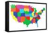 Toy Bricks American Map-nmcandre-Framed Stretched Canvas