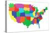 Toy Bricks American Map-nmcandre-Stretched Canvas