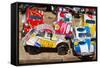 Toy Cars Made with Metal Food Box and Sold on the National 7 Road, Madagascar, Africa-Bruno Morandi-Framed Stretched Canvas