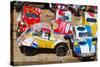 Toy Cars Made with Metal Food Box and Sold on the National 7 Road, Madagascar, Africa-Bruno Morandi-Stretched Canvas