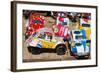 Toy Cars Made with Metal Food Box and Sold on the National 7 Road, Madagascar, Africa-Bruno Morandi-Framed Photographic Print