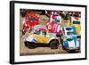 Toy Cars Made with Metal Food Box and Sold on the National 7 Road, Madagascar, Africa-Bruno Morandi-Framed Photographic Print