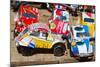 Toy Cars Made with Metal Food Box and Sold on the National 7 Road, Madagascar, Africa-Bruno Morandi-Mounted Photographic Print