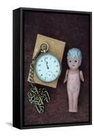 Toy Doll and Watch-Den Reader-Framed Stretched Canvas