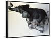 Toy Elephant in Toy Supermarket Cart-Winfred Evers-Framed Stretched Canvas