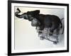 Toy Elephant in Toy Supermarket Cart-Winfred Evers-Framed Photographic Print