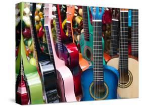 Toy Guitars, Olvera Street Market, El Pueblo de Los Angeles, Los Angeles, California, USA-Walter Bibikow-Stretched Canvas