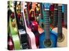 Toy Guitars, Olvera Street Market, El Pueblo de Los Angeles, Los Angeles, California, USA-Walter Bibikow-Stretched Canvas
