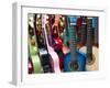 Toy Guitars, Olvera Street Market, El Pueblo de Los Angeles, Los Angeles, California, USA-Walter Bibikow-Framed Photographic Print