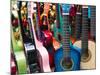 Toy Guitars, Olvera Street Market, El Pueblo de Los Angeles, Los Angeles, California, USA-Walter Bibikow-Mounted Photographic Print