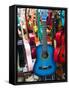 Toy Guitars, Olvera Street Market, El Pueblo de Los Angeles, Los Angeles, California, USA-Walter Bibikow-Framed Stretched Canvas