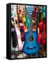 Toy Guitars, Olvera Street Market, El Pueblo de Los Angeles, Los Angeles, California, USA-Walter Bibikow-Framed Stretched Canvas