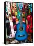 Toy Guitars, Olvera Street Market, El Pueblo de Los Angeles, Los Angeles, California, USA-Walter Bibikow-Framed Stretched Canvas