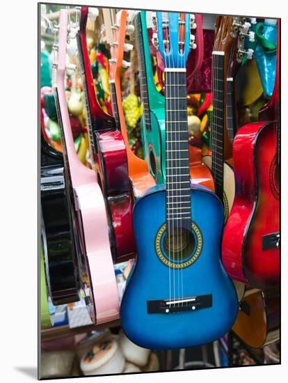 Toy Guitars, Olvera Street Market, El Pueblo de Los Angeles, Los Angeles, California, USA-Walter Bibikow-Mounted Premium Photographic Print