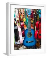 Toy Guitars, Olvera Street Market, El Pueblo de Los Angeles, Los Angeles, California, USA-Walter Bibikow-Framed Photographic Print