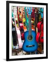 Toy Guitars, Olvera Street Market, El Pueblo de Los Angeles, Los Angeles, California, USA-Walter Bibikow-Framed Photographic Print