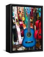 Toy Guitars, Olvera Street Market, El Pueblo de Los Angeles, Los Angeles, California, USA-Walter Bibikow-Framed Stretched Canvas