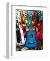 Toy Guitars, Olvera Street Market, El Pueblo de Los Angeles, Los Angeles, California, USA-Walter Bibikow-Framed Photographic Print