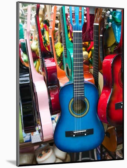 Toy Guitars, Olvera Street Market, El Pueblo de Los Angeles, Los Angeles, California, USA-Walter Bibikow-Mounted Photographic Print