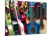 Toy Guitars, Olvera Street Market, El Pueblo de Los Angeles, Los Angeles, California, USA-Walter Bibikow-Stretched Canvas