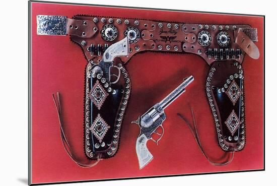 Toy Holster and Six-Shooter-null-Mounted Art Print