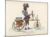 Toy Representing Pulchinello Riding a Velocipede-null-Mounted Art Print