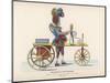 Toy Representing Pulchinello Riding a Velocipede-null-Mounted Art Print