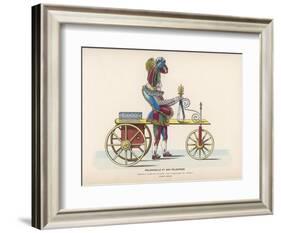 Toy Representing Pulchinello Riding a Velocipede-null-Framed Art Print