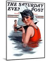 "Toy Sailboat," Saturday Evening Post Cover, August 1, 1925-Charles A. MacLellan-Mounted Premium Giclee Print