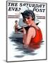 "Toy Sailboat," Saturday Evening Post Cover, August 1, 1925-Charles A. MacLellan-Mounted Giclee Print