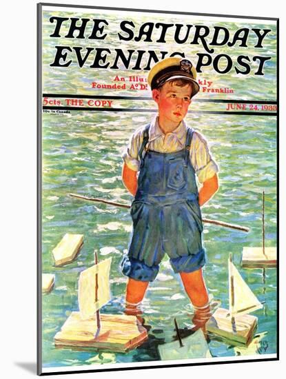 "Toy Sailboats," Saturday Evening Post Cover, June 24, 1933-Eugene Iverd-Mounted Giclee Print