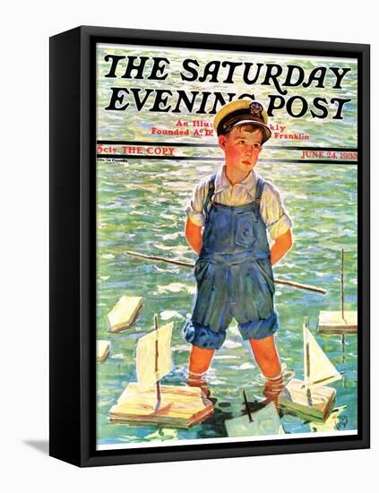 "Toy Sailboats," Saturday Evening Post Cover, June 24, 1933-Eugene Iverd-Framed Stretched Canvas