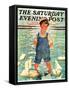 "Toy Sailboats," Saturday Evening Post Cover, June 24, 1933-Eugene Iverd-Framed Stretched Canvas
