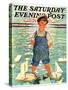 "Toy Sailboats," Saturday Evening Post Cover, June 24, 1933-Eugene Iverd-Stretched Canvas