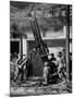 Toy Soldiers and Anti-Aircraft Artillery-null-Mounted Photographic Print