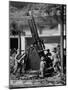 Toy Soldiers and Anti-Aircraft Artillery-null-Mounted Photographic Print