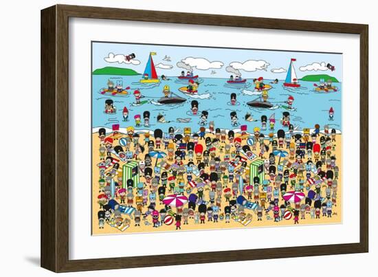 Toy Soldiers - Beach-The Paper Stone-Framed Giclee Print