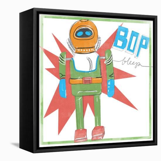 Toy Tin Robots IV-Jennifer Parker-Framed Stretched Canvas