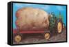 Toy Tractor Hauling Giant Potato-null-Framed Stretched Canvas