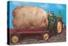 Toy Tractor Hauling Giant Potato-null-Stretched Canvas