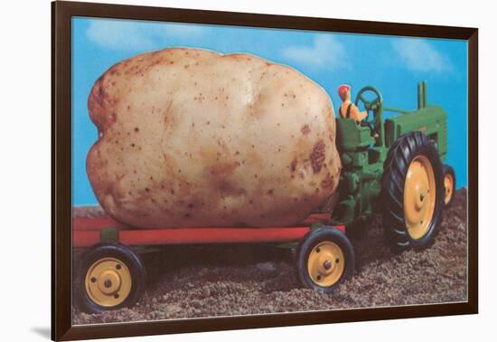 Toy Tractor Hauling Giant Potato-null-Framed Art Print