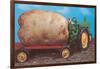 Toy Tractor Hauling Giant Potato-null-Framed Art Print