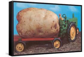 Toy Tractor Hauling Giant Potato-null-Framed Stretched Canvas