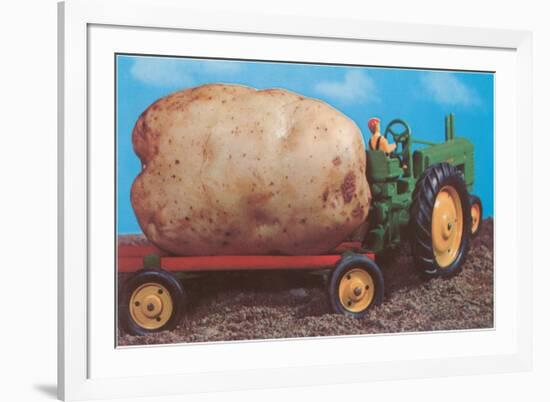 Toy Tractor Hauling Giant Potato-null-Framed Premium Giclee Print