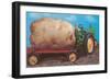 Toy Tractor Hauling Giant Potato-null-Framed Art Print