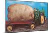 Toy Tractor Hauling Giant Potato-null-Mounted Art Print