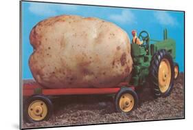 Toy Tractor Hauling Giant Potato-null-Mounted Art Print